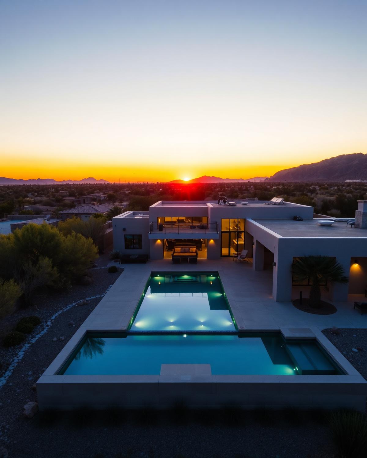 Henderson estate at golden hour