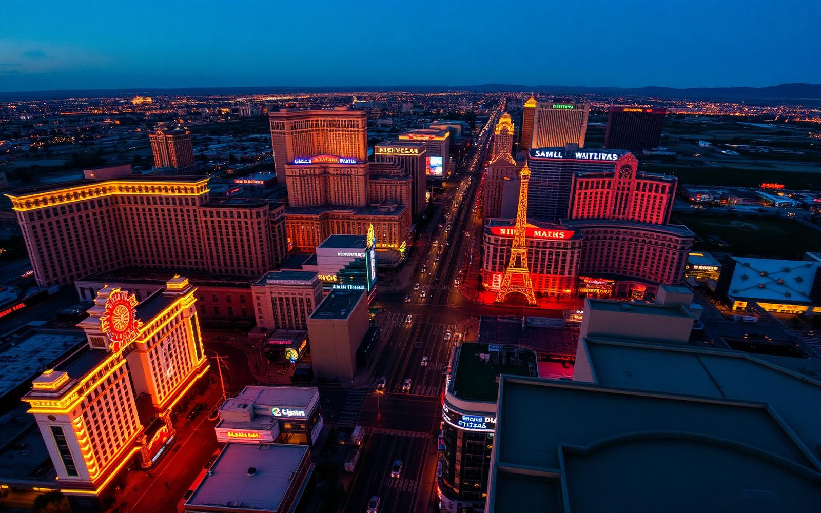 Las Vegas Blvd — twilight neon